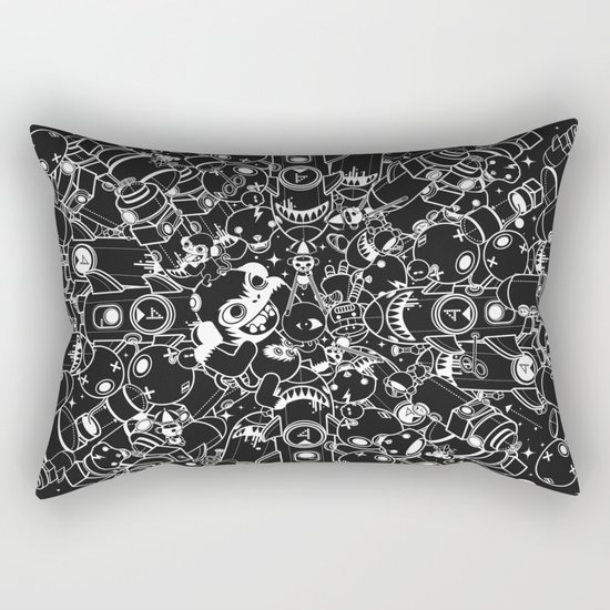 For Good For Evil - Black on White Rectangular Pillow
