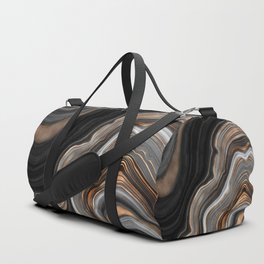Elegant black marble with gold and copper veins Duffle Bag