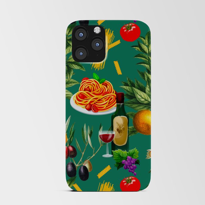Italy,Italian,Mediterranean,food,wine,pizza,pasta pattern  iPhone Card Case