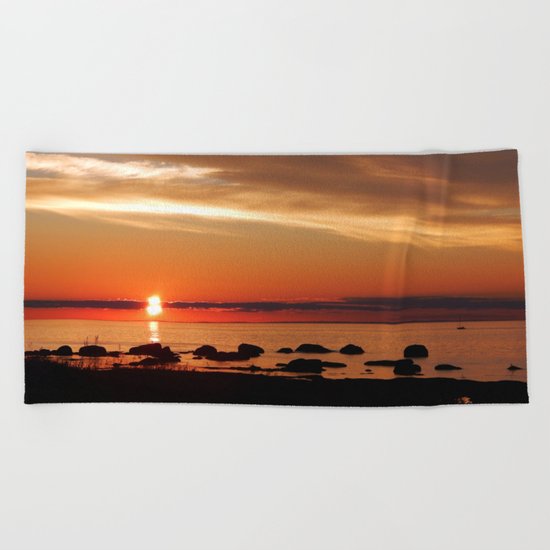 Cruising into the Sunset Beach Towel