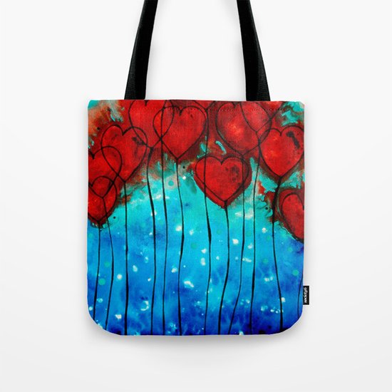 Hearts On Fire - Romantic Art By Sharon Cummings Tote Bag