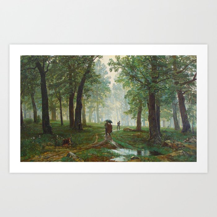 Ivan Shishkin "Rain in the oak forest" Art Print