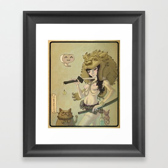 Jenna and Handsome-Superhero Portrait Framed Art Print