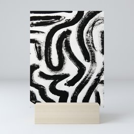 Black and White Abstract Pattern 1: A minimal black and white pattern by Alyssa Hamilton Art Mini Art Print