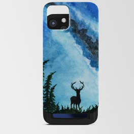 A deer in the forest with a beautiful blue sky iPhone Card Case