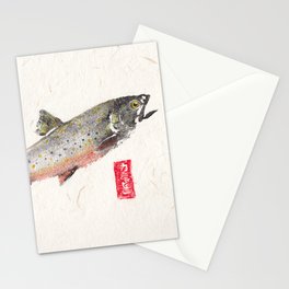 Brook Trout in Spawning colors-Gyotaku Stationery Cards