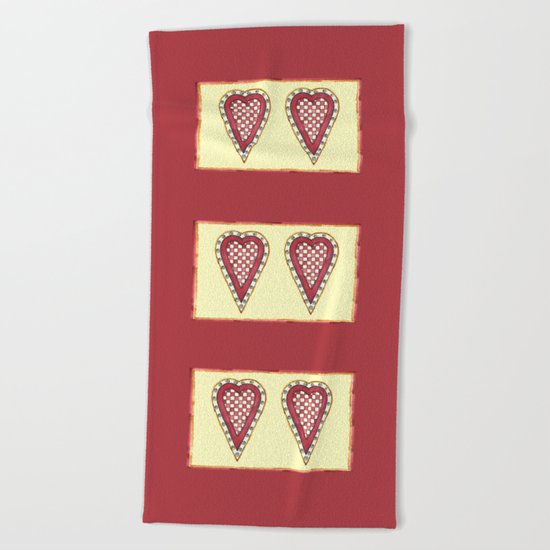 My Checkered Heart Beach Towel