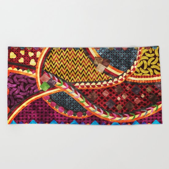 Multi-Color Geometric Fantasy II Beach Towel