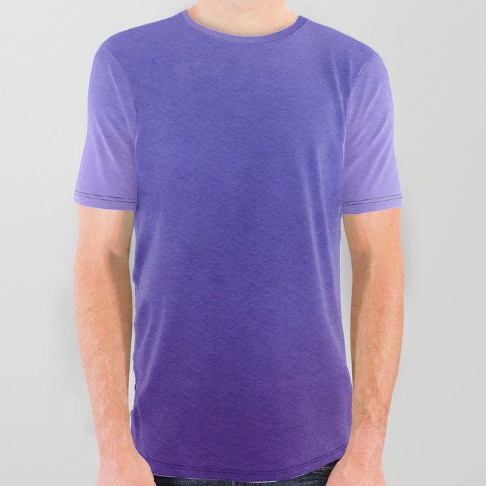 Purple Very Peri Abstract Ombre Texture Classy All Over Graphic Tee