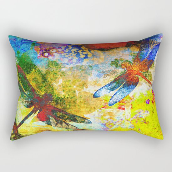 Silk Dragonflies QQ Rectangular Pillow