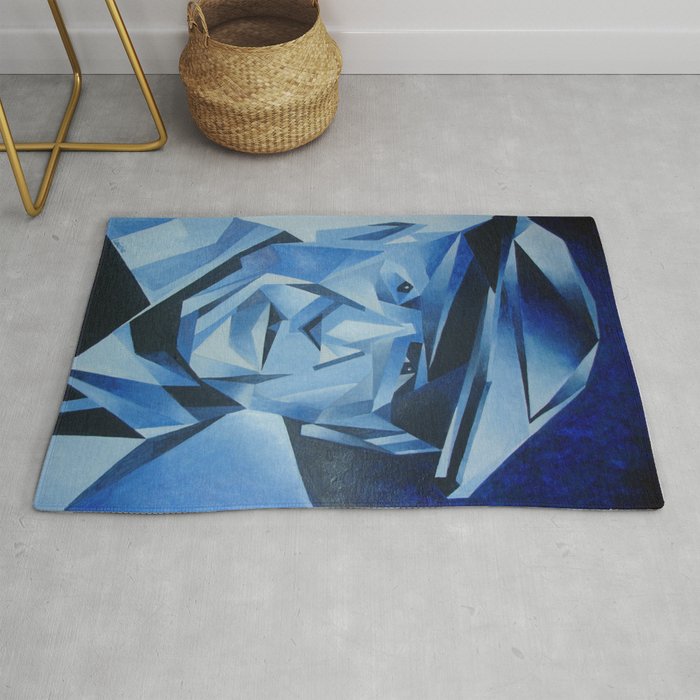 Cubist Portrait Of Pablo Picasso The Blue Period Rug By Taiche Society6