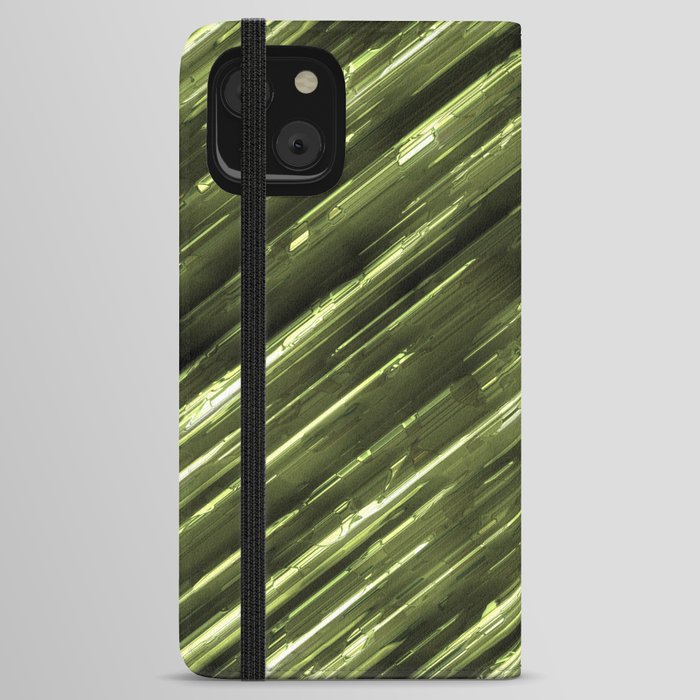 Polished metal diagonal stripes iPhone Wallet Case