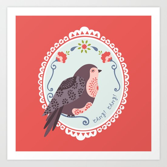 Signorina Pettirosso Art Print