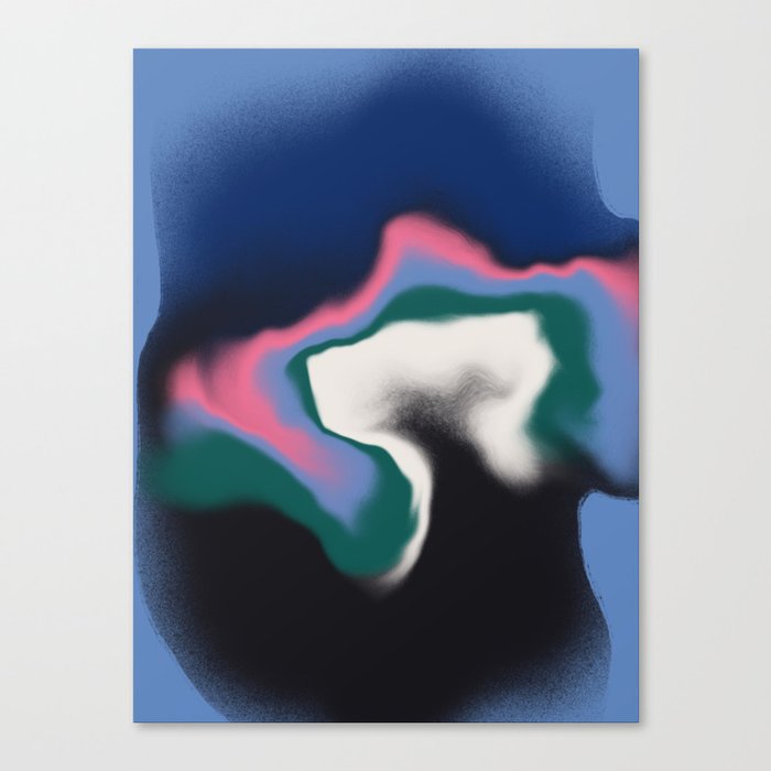 Blue and pink separation swirl abstract Canvas Print