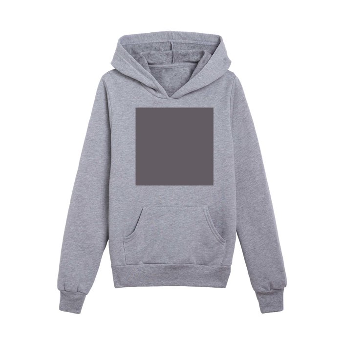 Dark Gray Solid Color Pairs Pantone Excalibur 18-3905 TCX Shades of Gray Hues Kids Pullover Hoodie