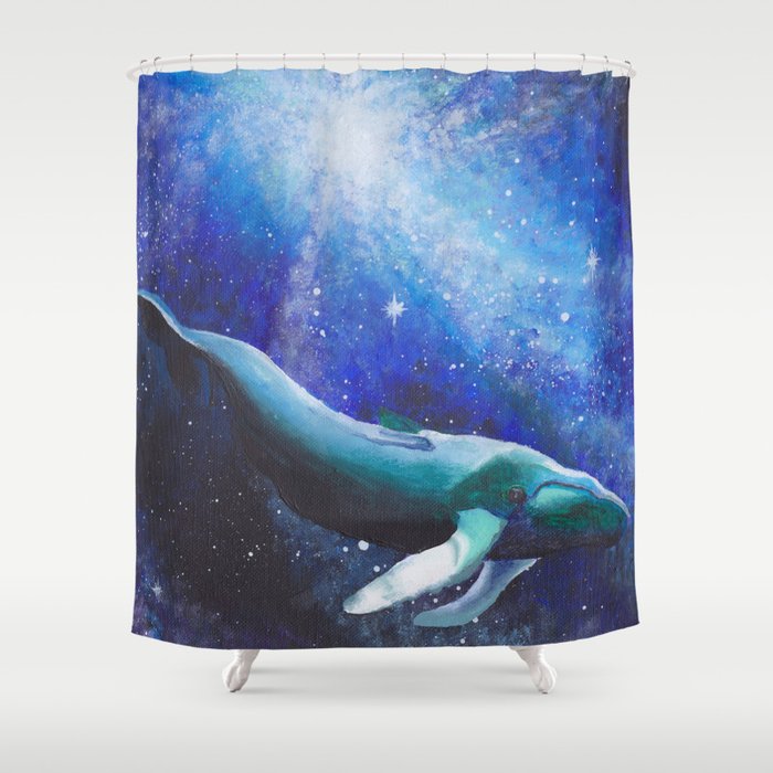 Space Whale Shower Curtain By Rosaliewyonch Society6