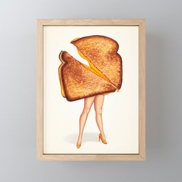 Grilled Cheese Sandwich Pin-Up Framed Mini Art Print