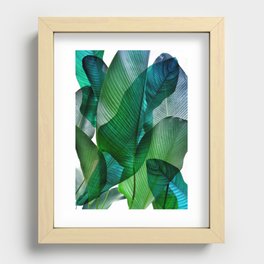 Palm leaf jungle Bali banana palm frond greens Recessed Framed Print