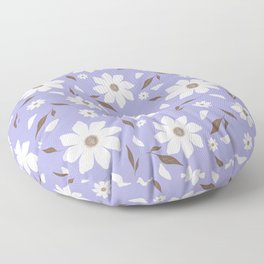 Flowers and leafs purple Floor Pillow