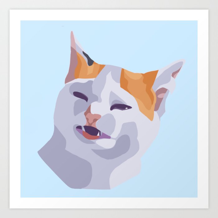 No Thank You - Angry Cute Cat, Mini Art Print Art Print with Stand