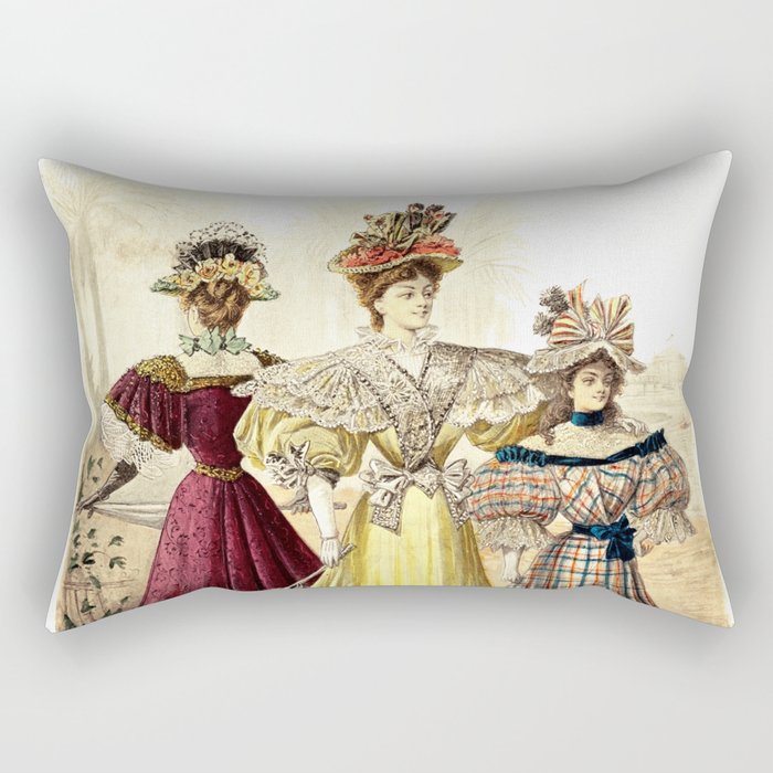 Victorian Ladies Vintage Design Rectangular Pillow