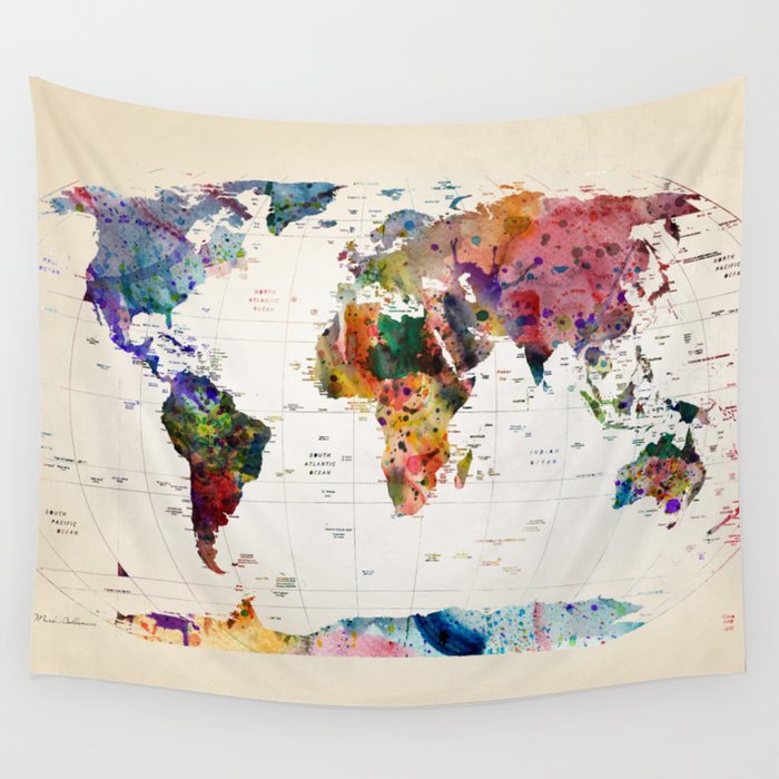map Wall Tapestry