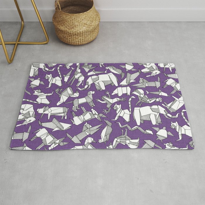 origami animal ditsy purple Rug