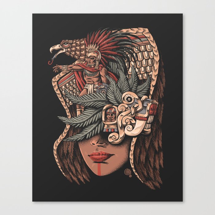 Aztec Eagle Warrior Canvas Print