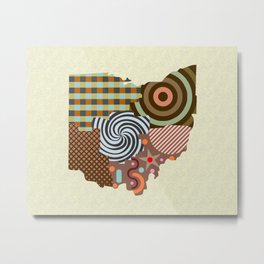 Ohio State Map Metal Print