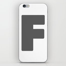 F (Grey & White Letter) iPhone Skin