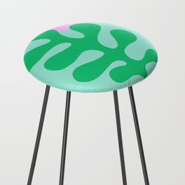 Matisse Poster 2. Leaf & Sun in Green & Pink Counter Stool