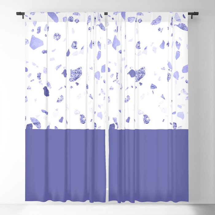 Very Peri 2022 Color Of The Year Violet Blue Periwinkle Terrazzo Marble Blackout Curtain