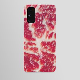 Fresh raw beef steak marbled meat texture close up background Android Case