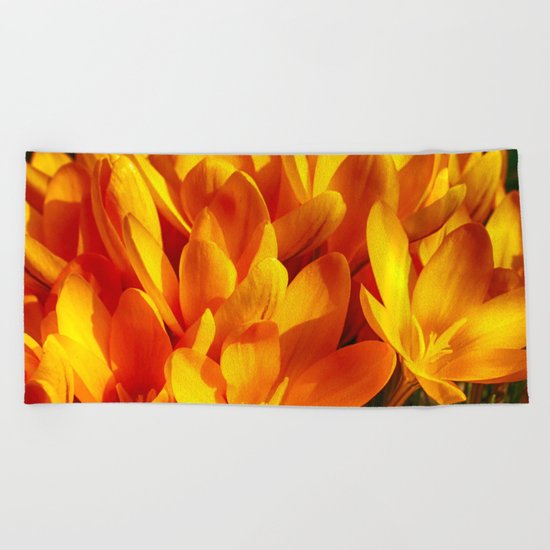 Yellow Flowers Beach Towel