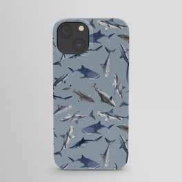 SHARKS PATTERN (LIGHT BLUE) iPhone Case