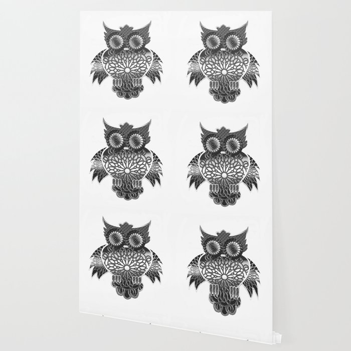 Ornament Eule Schwarz Weiss Wallpaper By Lessaksart