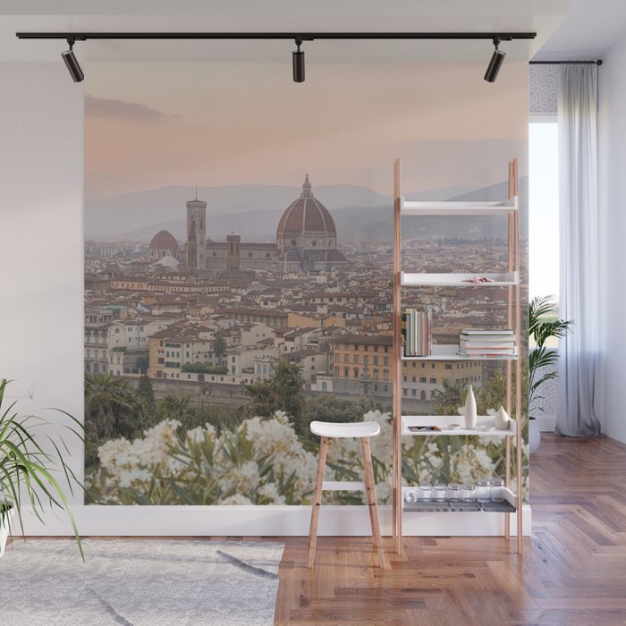 Il Duomo At Sunset Photo | Florence City View In Pastel Colors Art Print | Tuscany, Italy Travel Photography Wall Mural