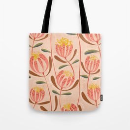 Floating scandi flowers peachy shades Tote Bag