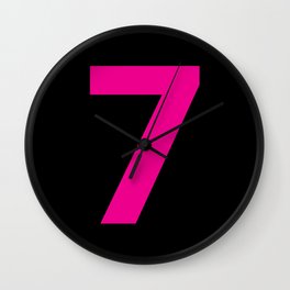 Number 7 (Magenta & Black) Wall Clock