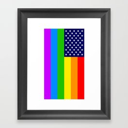 Gay USA Rainbow Flag - American LGBT Stars and Stripes Framed Art Print