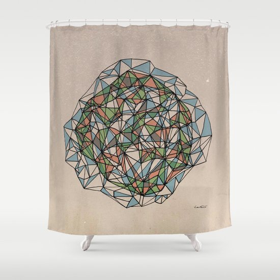 - blue orange green - Shower Curtain