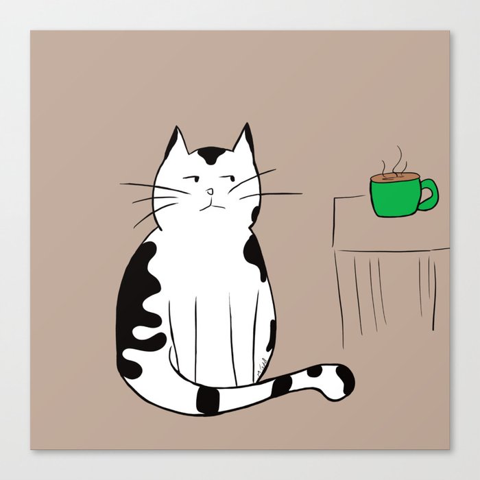 Java the Coffee Cat Canvas Print