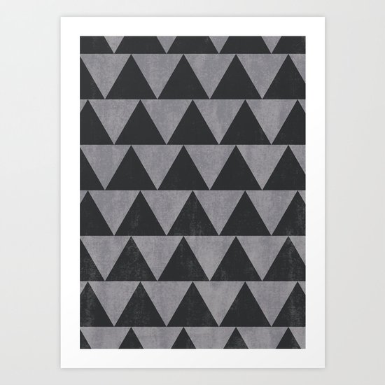 Triangles(charcoal) Art Print