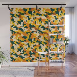 Yellow Military Camouflage Pattern Wall Mural