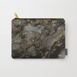 Midnight Gold - Abstract Ink Painting Carry-All Pouch