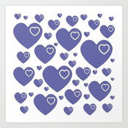 Forever In My Heart - Very Peri on White #3 Art Print