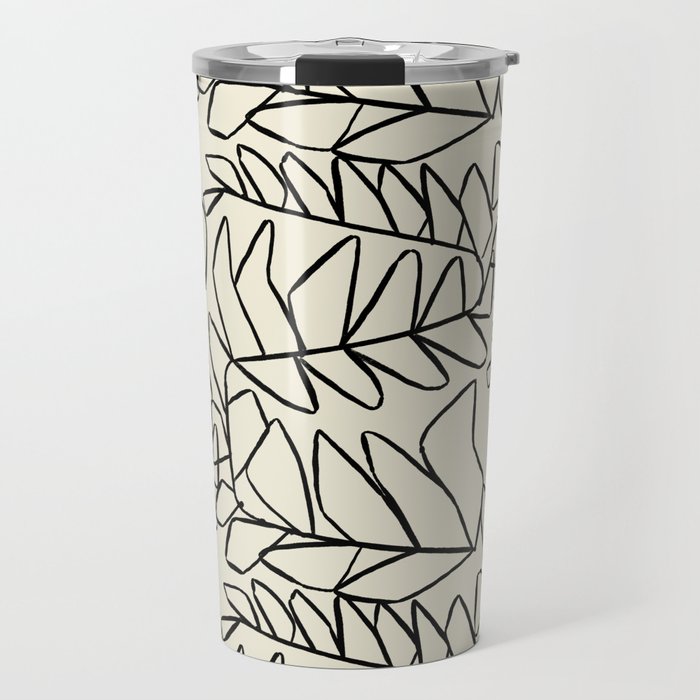 Snaky Fern Charcoal Drawing Travel Mug