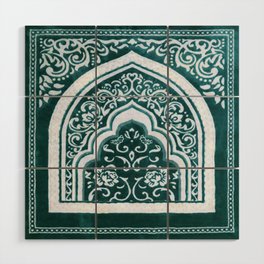 Floral Arch Turquoise Wood Wall Art