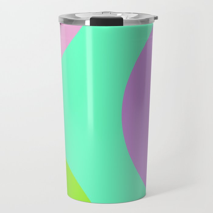 Pastel Abstract Green Purple Travel Mug