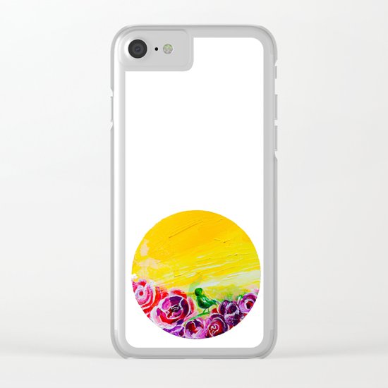 Hummingbird Heaven Summer Purple Flowers Clear iPhone Case
